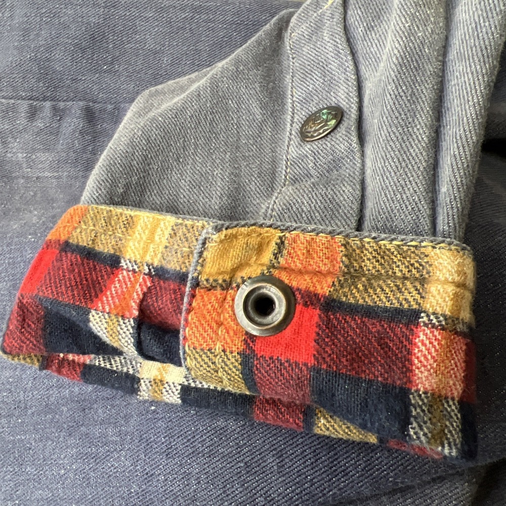 Vintage‎ Fingerhut Utility Chore Denim Jacket Flannel Collar Accent XL - Picture 11 of 12